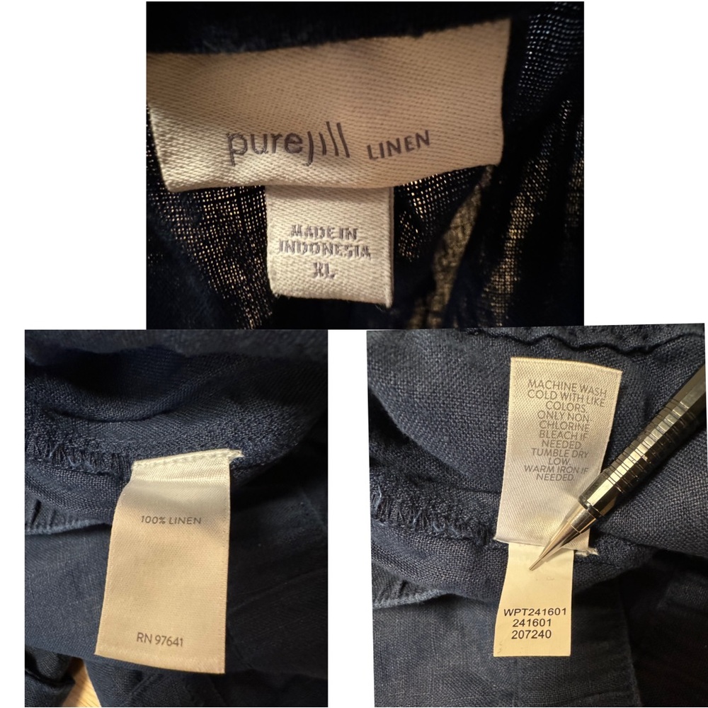 J. Jill Womens Navy Blue Linen Shorts, size XL, futs like 2X - Picture 11 of 12